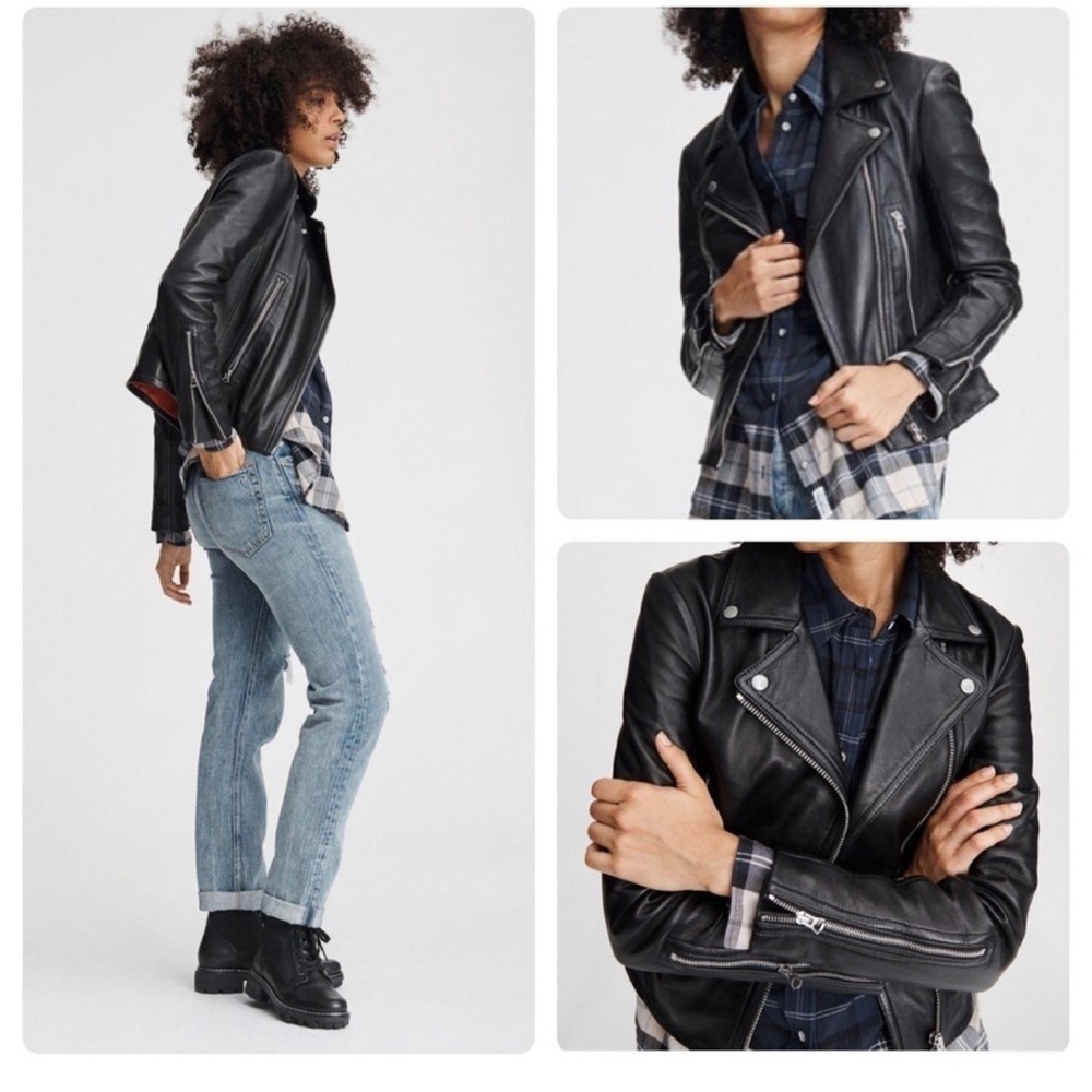 Rag & Bone Mack Lamb Leather Moto Jacket In Black New with Tags!